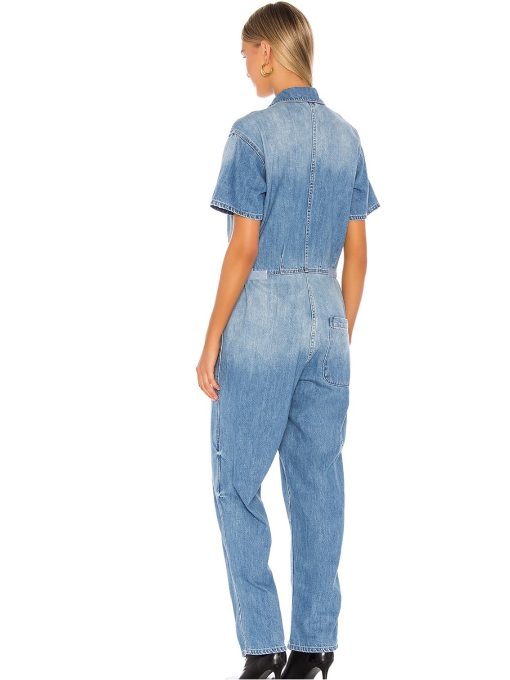 Grover Short Sleeve Field Jumpsuit In Disoriented In Blue - Picture 3 of 6
